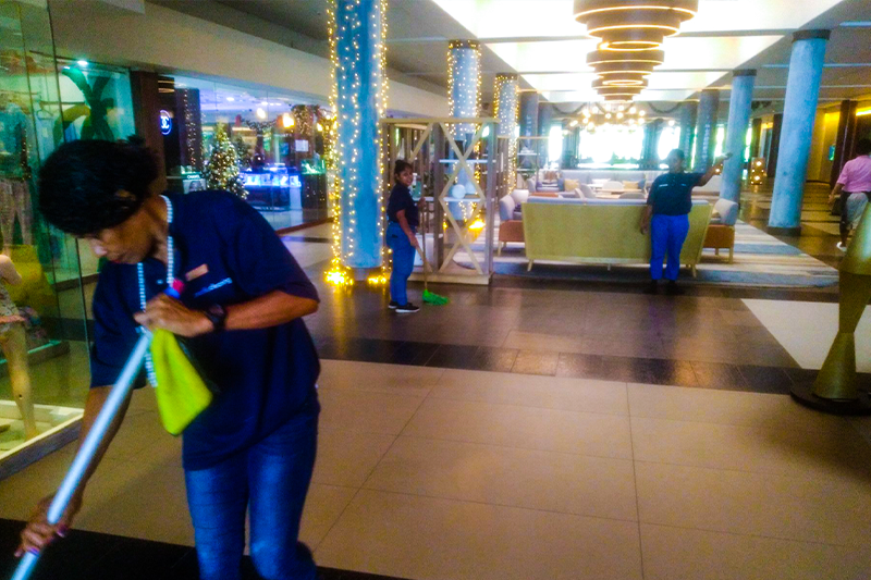 Floor cleaning project at the Sheraton Denarau Hotel